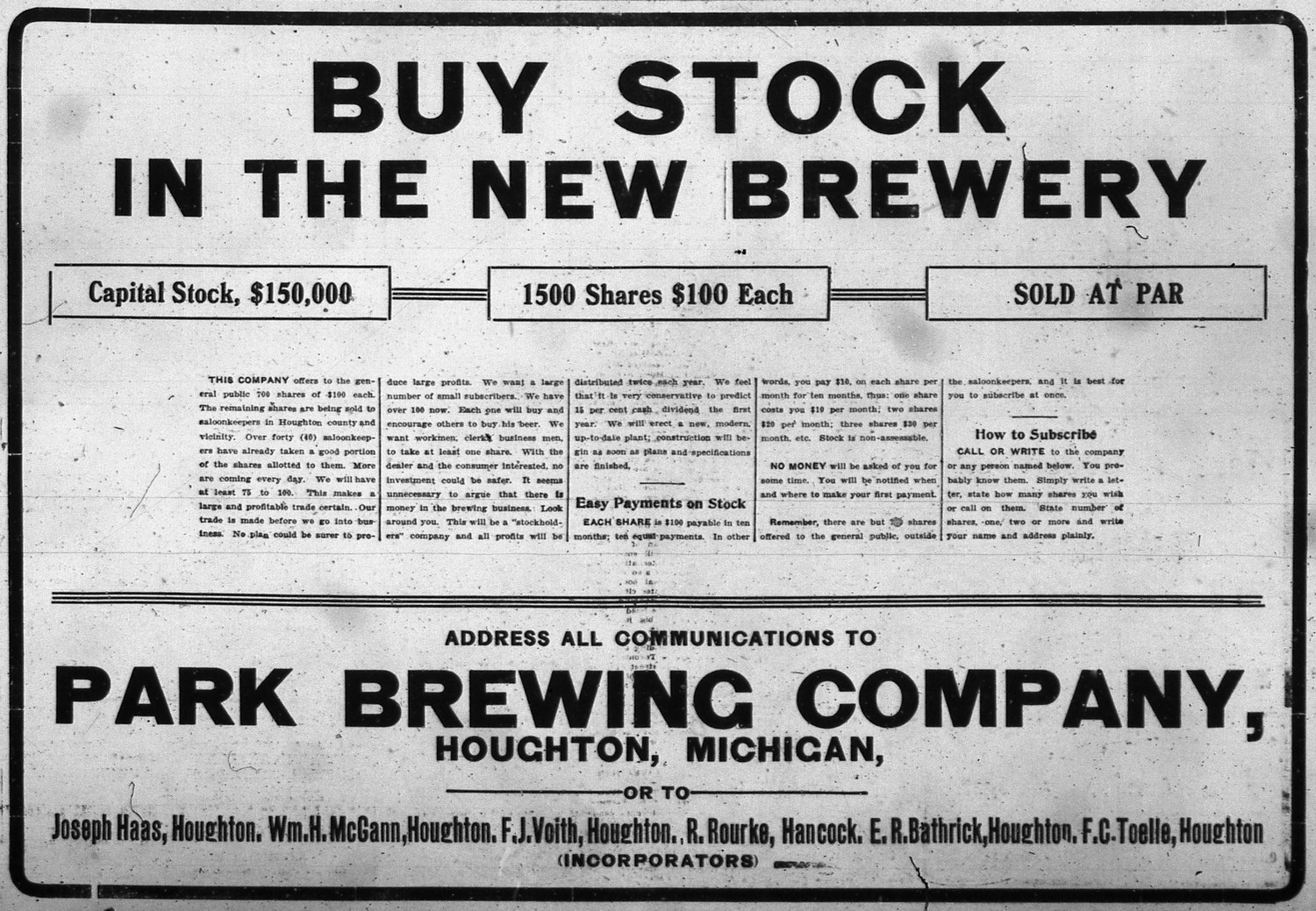 Newspaper ad - 20 May 1906